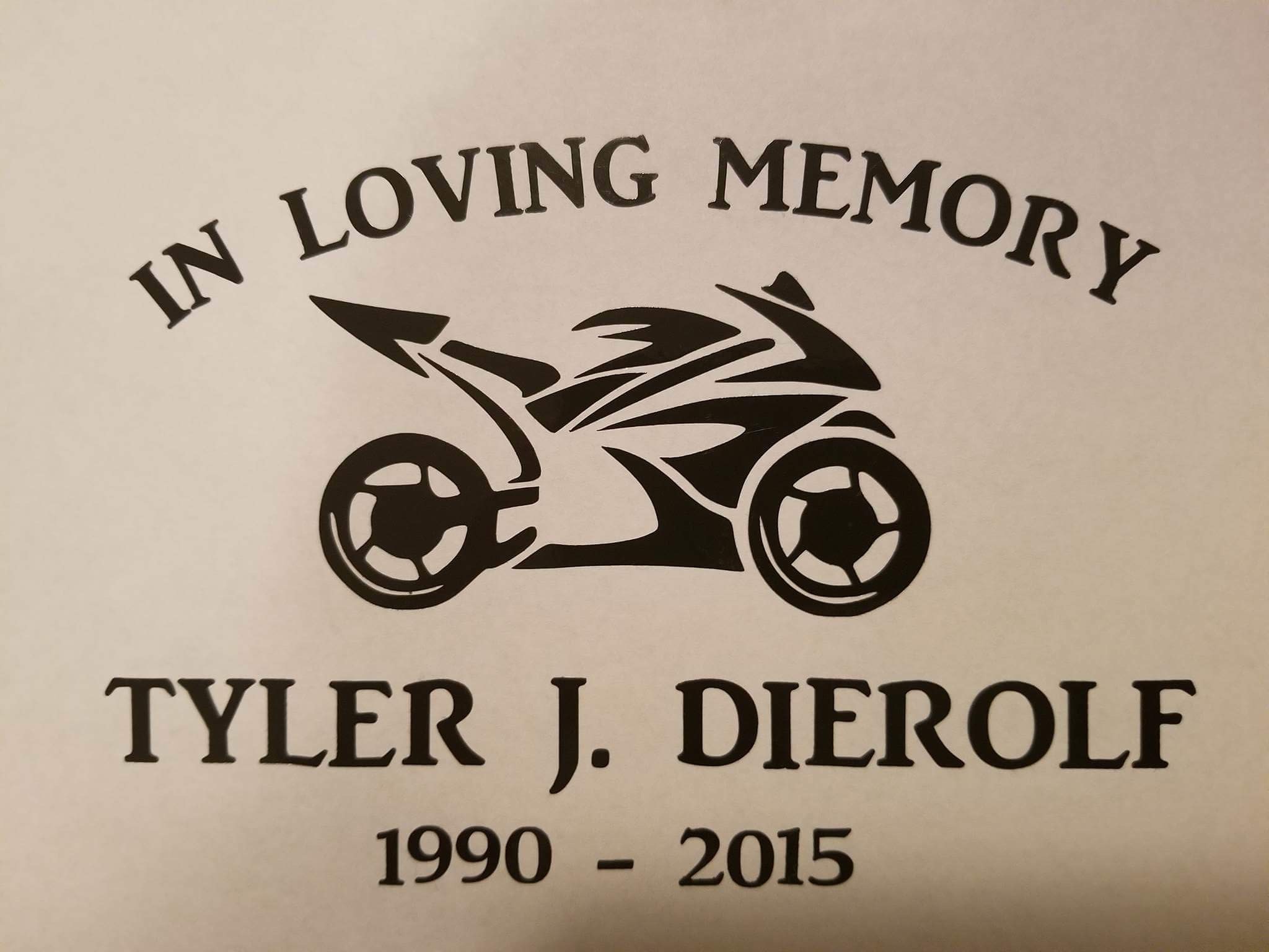 Motorcycle In Loving Memory Of 7 Memorial decal Sticker